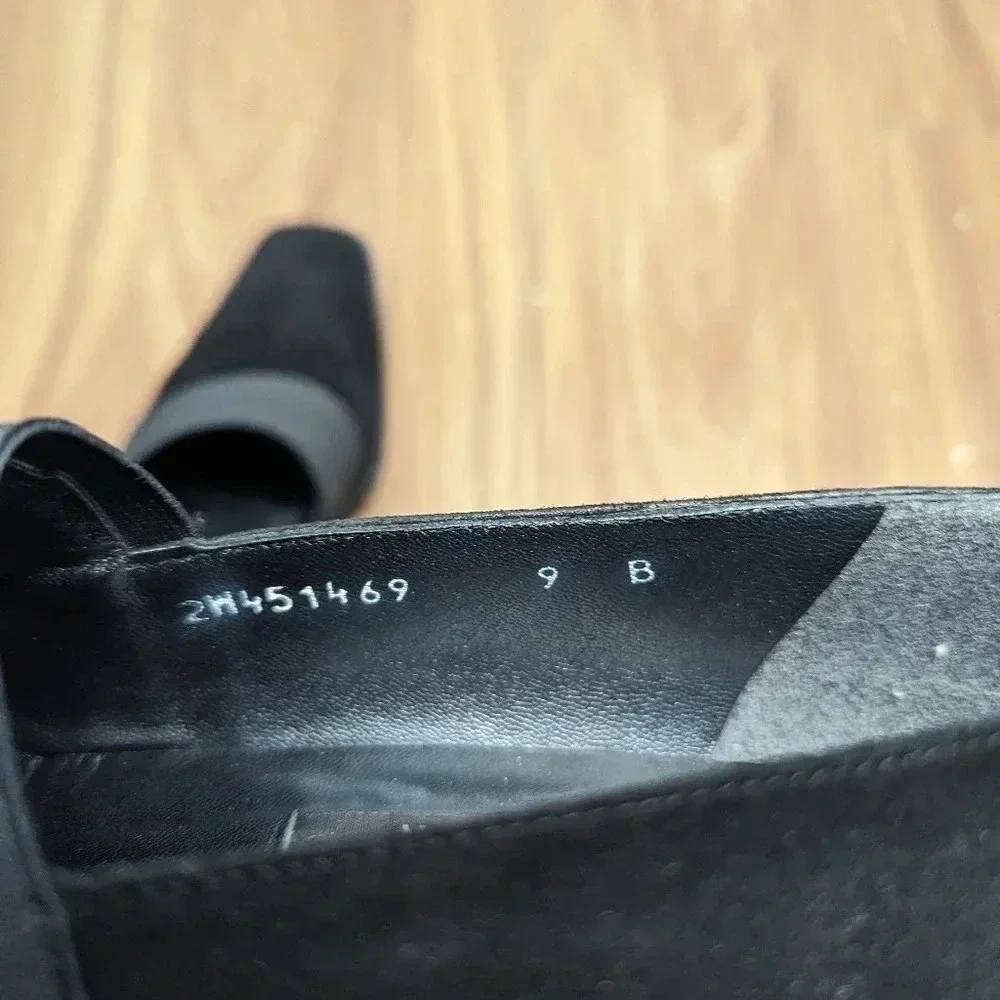 Stuart Weitzman Suede Pump Shoes Women’s Size 9B Black Clog Heel 2W451469 - Picture 10 of 11